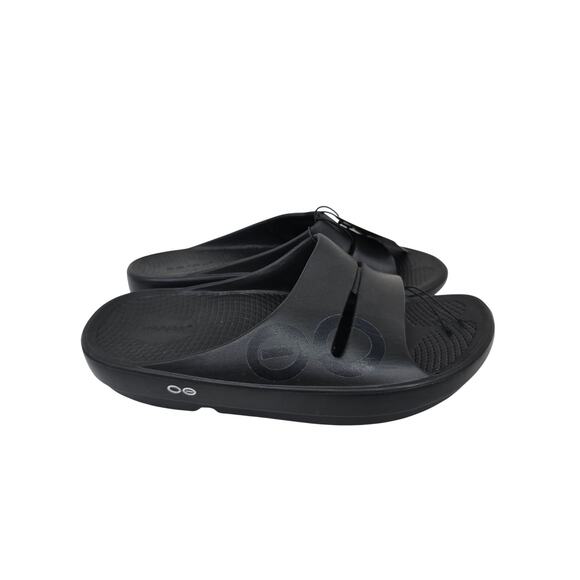 OOFOS Ooahh Slides Recovery Sandals Black M9 W11 New